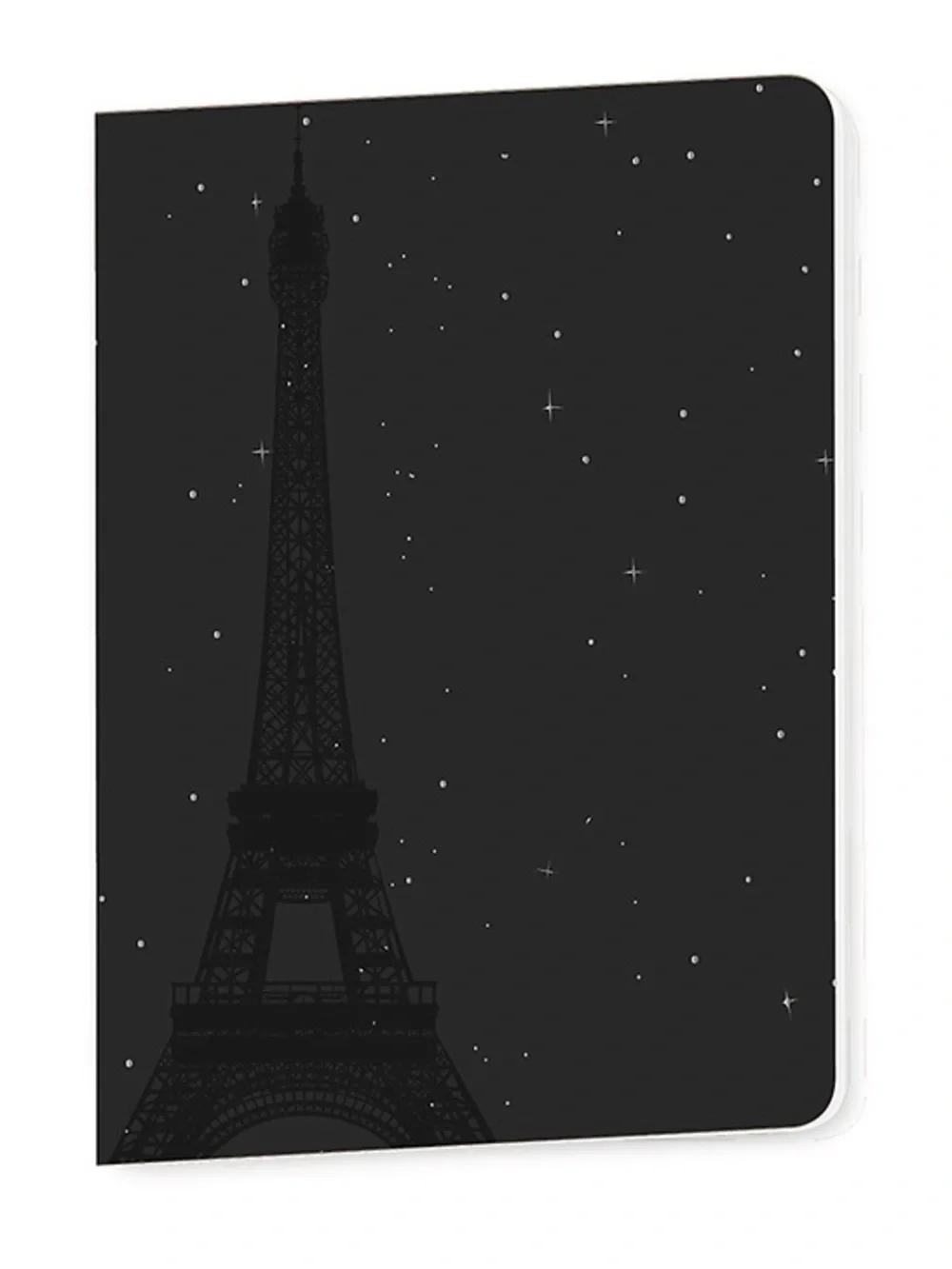 Eiffel Tower Black Notebook - Starry Night Cover